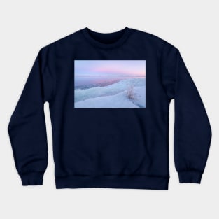 Lake shore scenery at dusk winter in Finland Crewneck Sweatshirt